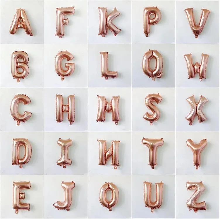 

Rose Gold Silver 16inch A-Z letter Foil Balloons Brithday Party Decorations Kids gift Helium Air Balloon Supplie