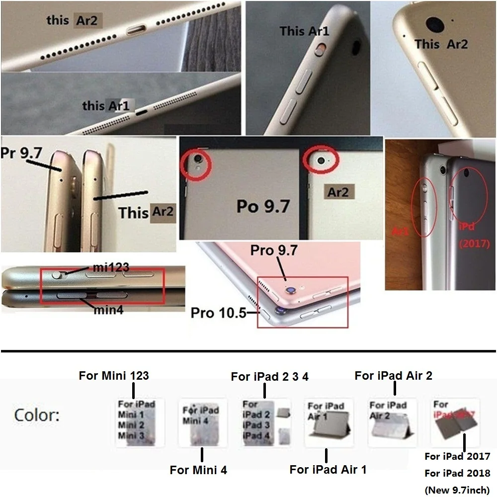 Защитный чехол из искусственной кожи с мраморным узором для iPad Mini12345 Air12 2017 2018 9 7