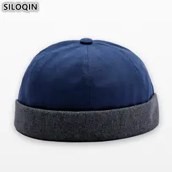 SILOQIN 100% хлопок новый джокер Ретро Trend Шапка-бини для Для мужчин Для женщин Личность хип-хоп Шапки унисекс невинных свернувшись пара кепки