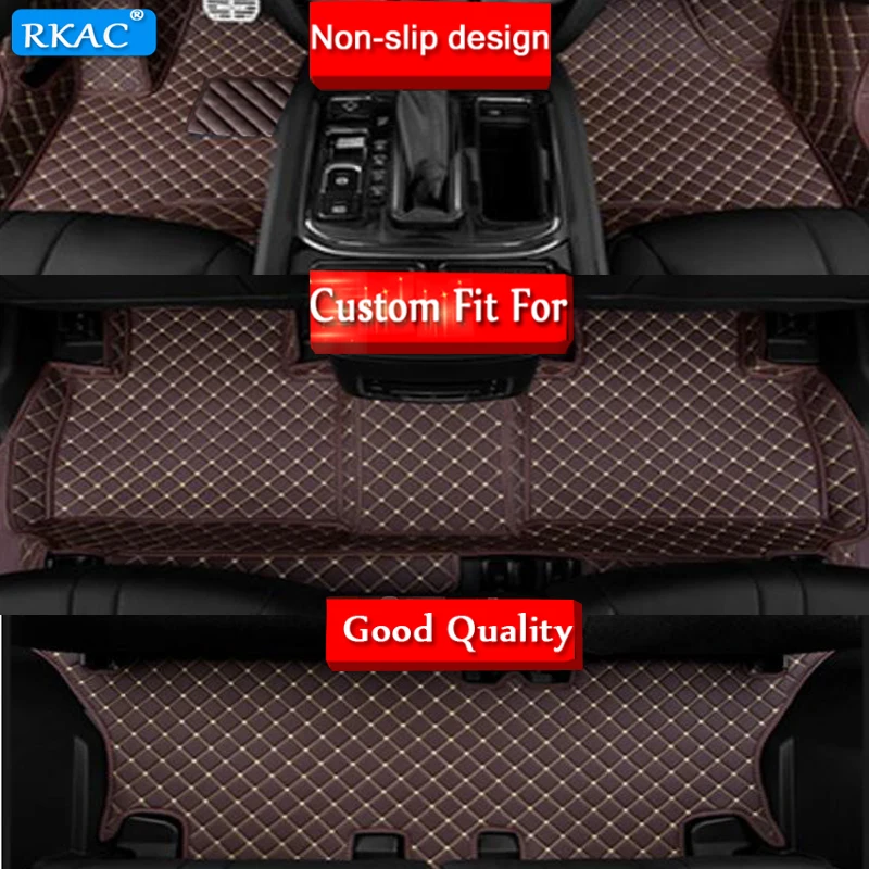 RKAC автомобильные коврики на заказ подходит для Mitsubishi Outlander 7 мест водостойкий 3D автомобильный Стайлинг кожаный коврик-вкладыш анти-скольжения