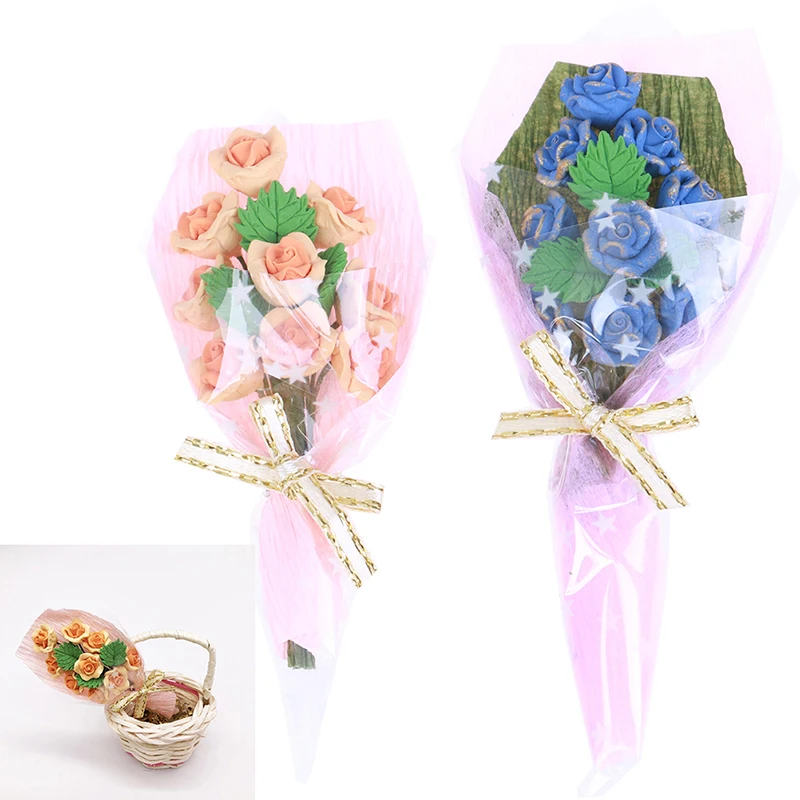 

1/12 Dollhouse Miniature Bouquet Of Roses Mini Bouquet Valentine's Day Gift