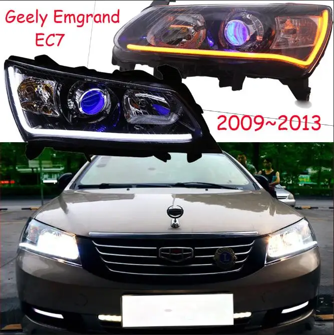 Автомобильная фара для Geely Emgrand EC7 фара EC715, EC718 EC7-RV 2009~ 2013 года DRL Bi Xenon объектив HI LO HID противотуманная фара - Цвет: Model1 style