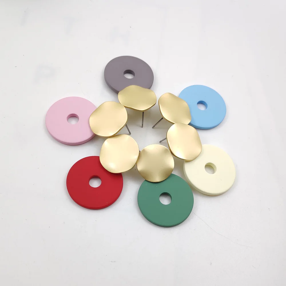 

6 color 28mm acrylic pendant earrings fashion hollow pendant earrings gold geometric earrings for women gift jewelry W420-W425