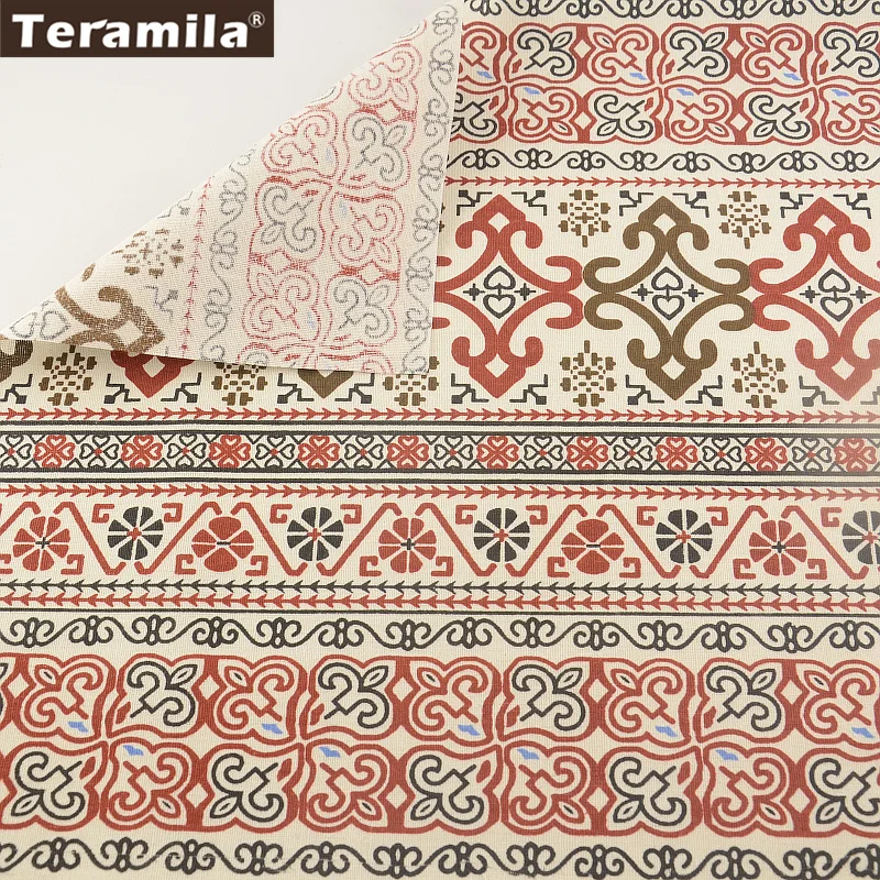 Chinese knot Home Textile Cotton Linen Fabric Sewing Material Tissu TERAMILA Tablecloth Pillow Bag Curtain Cushion Pillow