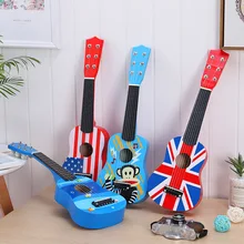 Детские Ранние обучающие игрушки провод 6 строка может играть Гитары деревянный 21-дюймовое укулеле просвещение детский музыкальный инструмент