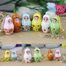 Красочные Матрешка пара брелок креативный подарок на день Святого Валентина мода свадебный подарок брелок кольцо брелок
