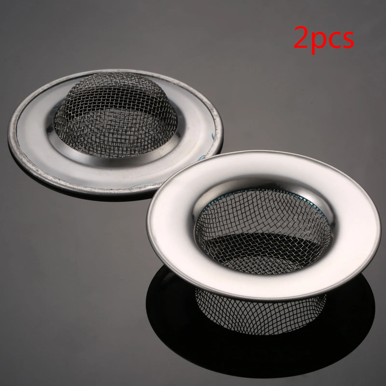 2Pcs Kitchen Sink Strainer 6.4CM Stainless Steel Bathtub Hair Catcher Stopper Bathroom Shower Drain Hole Filter Sink Strainer
