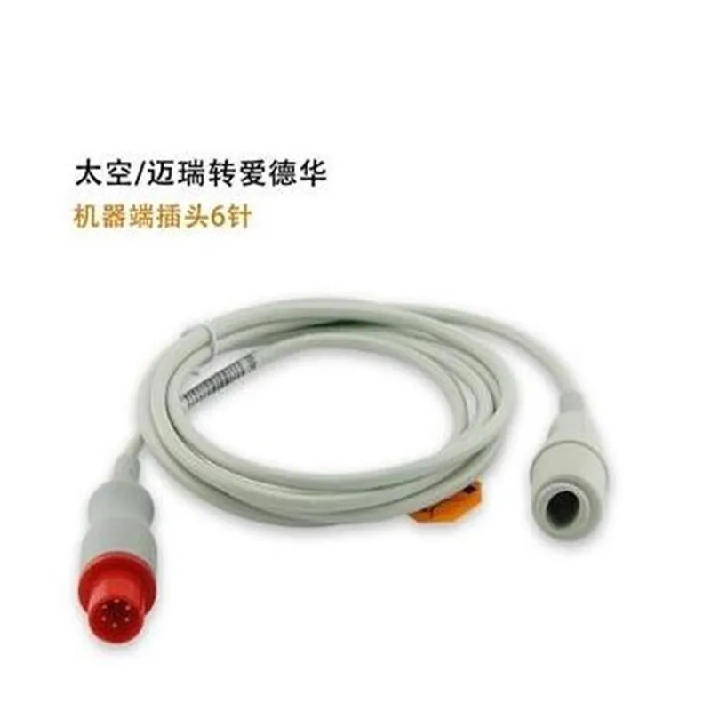 Compatível para Mindray 6pin para Edwards Frete Grátis Redondo Transdutor Ibp Adaptador Cabo Tpu Aami 6 Pinos 0010-21-43094