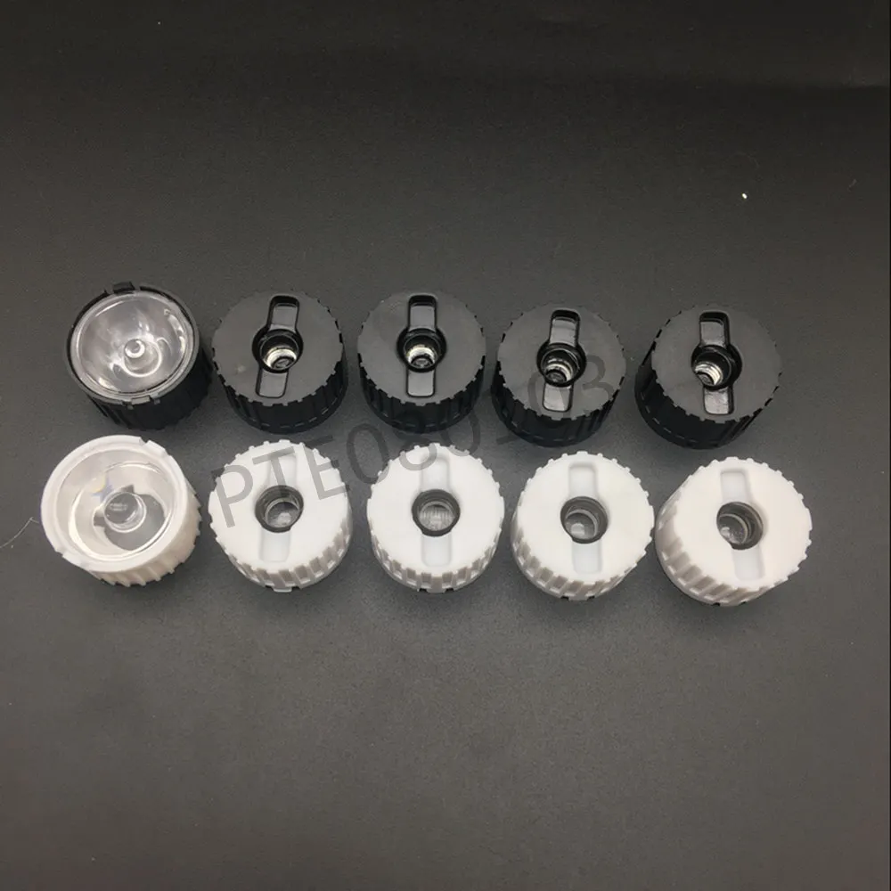 

50pcs 20mm 5 10 15 30 45 60 90 120 Degree LED Lens Reflector For 1W 3W 5W High Power LED Lamp Light