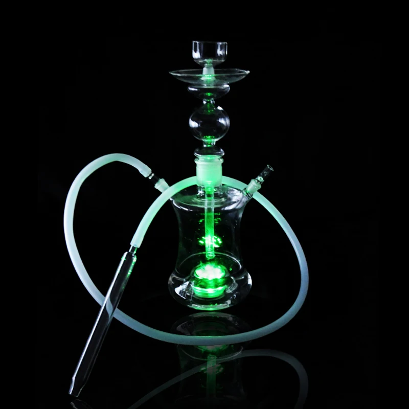 Best quality led art glass hookah for hookah boss 1.5m length silicon hose water proof 4.5v led