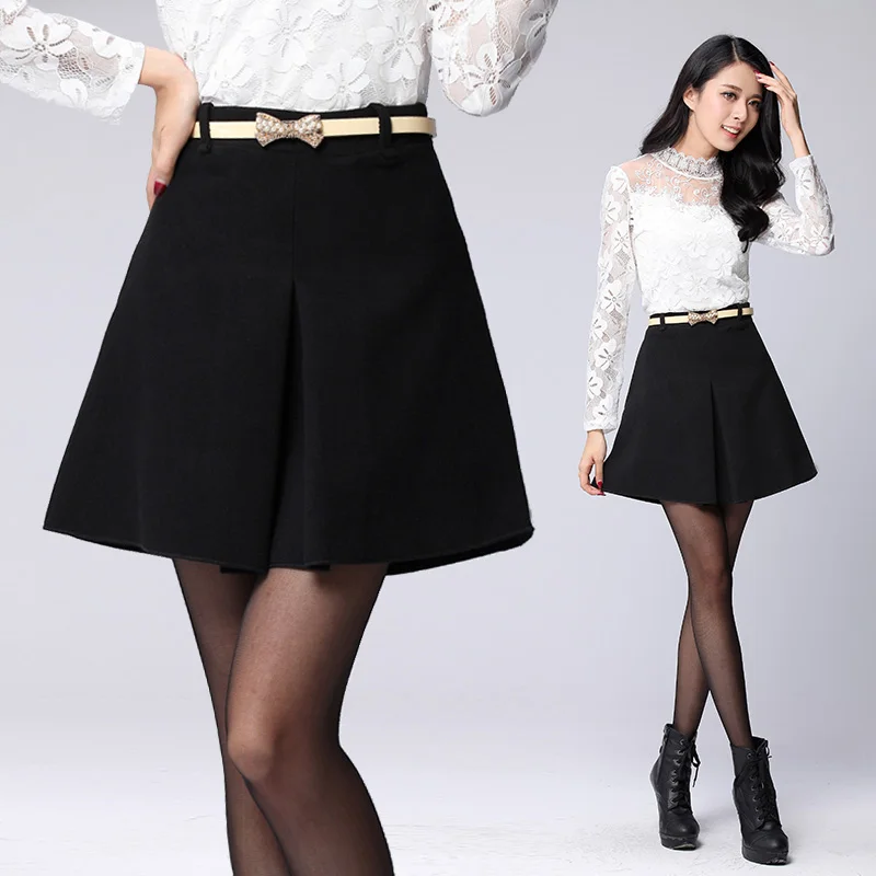 Nueva otoño invierno temperamento de elegante falso partido cintura alta faldas cortas para mujer señoras faldas de oficina|skirted leotard|skirt birdsskirt zip - AliExpress