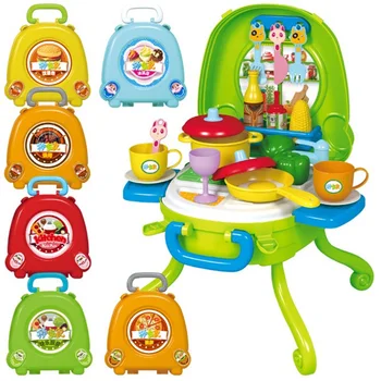 

6 Types Pretend Play Fun Children Plastic Baby Early Educational Cooking Kitchen Simulation Toys Pretend Food Playset Case hotA