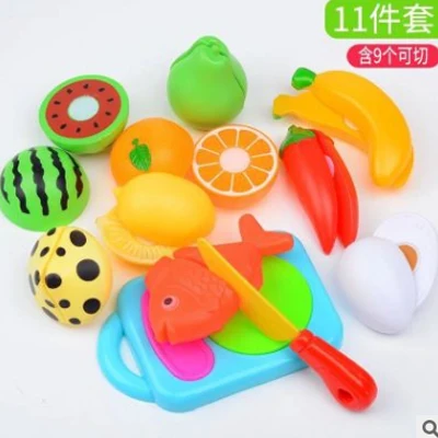 Simulation Microwave Oven Home Appliances Toys Pretend Play Kitchen Set Cooking Play Food Set Toy Developmental Gift Toy D89 - Цвет: 11 Pcs Cutting Toy