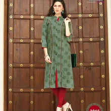 Индийская традиционная Kurti 3 четверти рукав хлопковая куртка Болливуд дизайнерская Стильная туника с принтом Топ женское платье Повседневная праздничная одежда