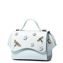 Frauen Blumendruck Leder Cabrio Trapeze Kleine Satchel Top Griff Tasche Schulter Crossbody Handtasche Umhängetasche