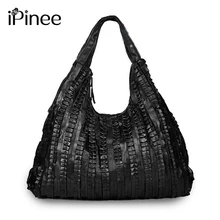 IPinee большой емкости Женские сумки из натуральной кожи сумки плиссированные дизайнерские Популярные