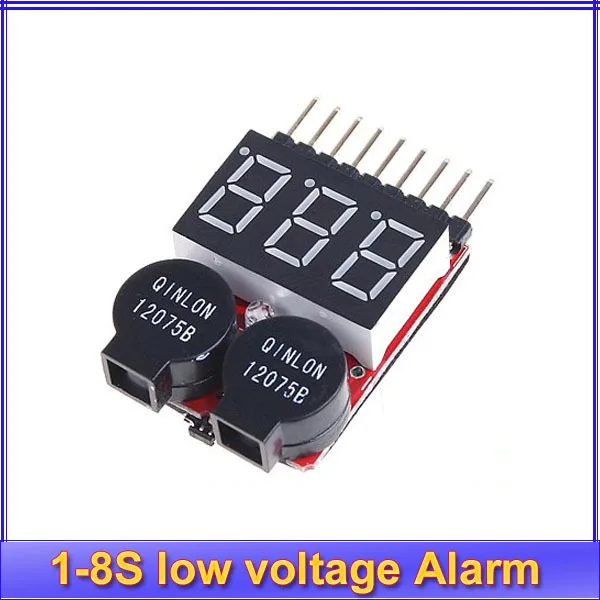 

1pcs New Lipo battery low Voltage Indicator volt meter monitor buzzer Alarm 1-8s 8S 3.7V-22.2V 3.7V 7.4V 11.1V 14.8V 18.5V 22.2V