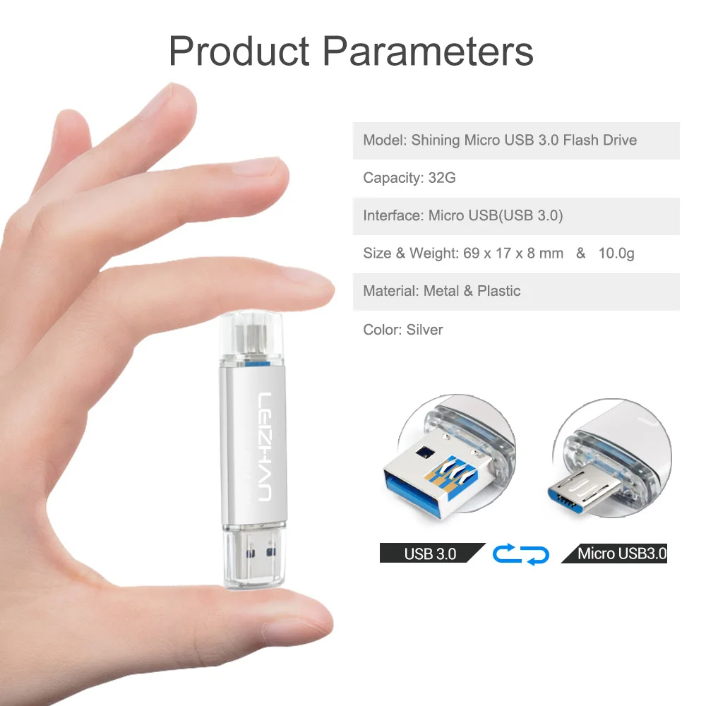 LEIZHAN флешки флеш накопитель USB 3 0 128 ГБ фотостудия для телефона android/Планшеты 32 64