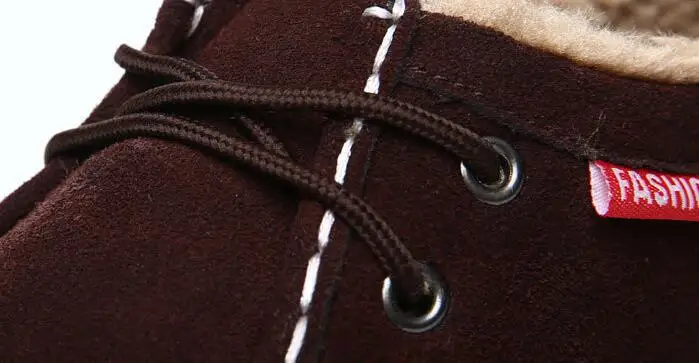 AMSHCA/мужская повседневная обувь из коровьей замши г. Новая шерстяная зимняя обувь мягкие мужские водонепроницаемые Мокасины универсальная обувь без застежки хорошее качество, 45