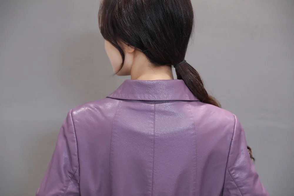 Oversize 5xl пояса с длинным рукавом Кожаные куртки пальто Для женщин осень Pu Кожаные куртки Для женщин длинный тонкий jaqueta de couro feminino