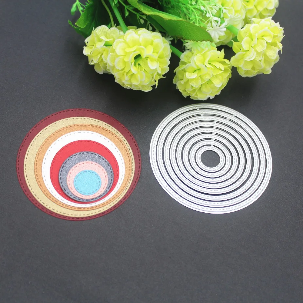 

8pcs Round Circle Metal Cutting Dies Stencil For DIY Scrapbooking Photo Album Decorative Embossing Template Folder Crafts Decor