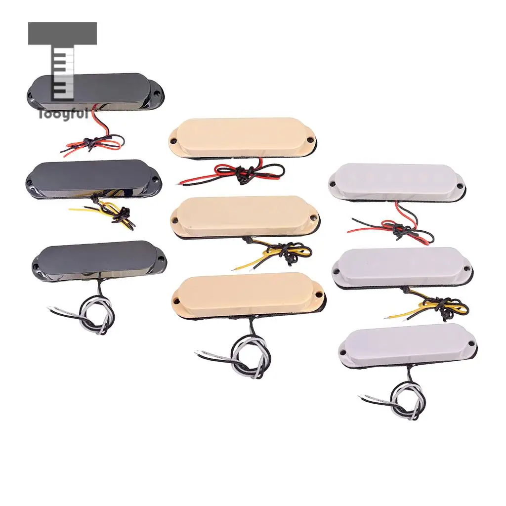 Tooyful 3 Pieces Closed Guitar No Holes Cover Single Coil Pickup for Strat Electric Guitar Parts