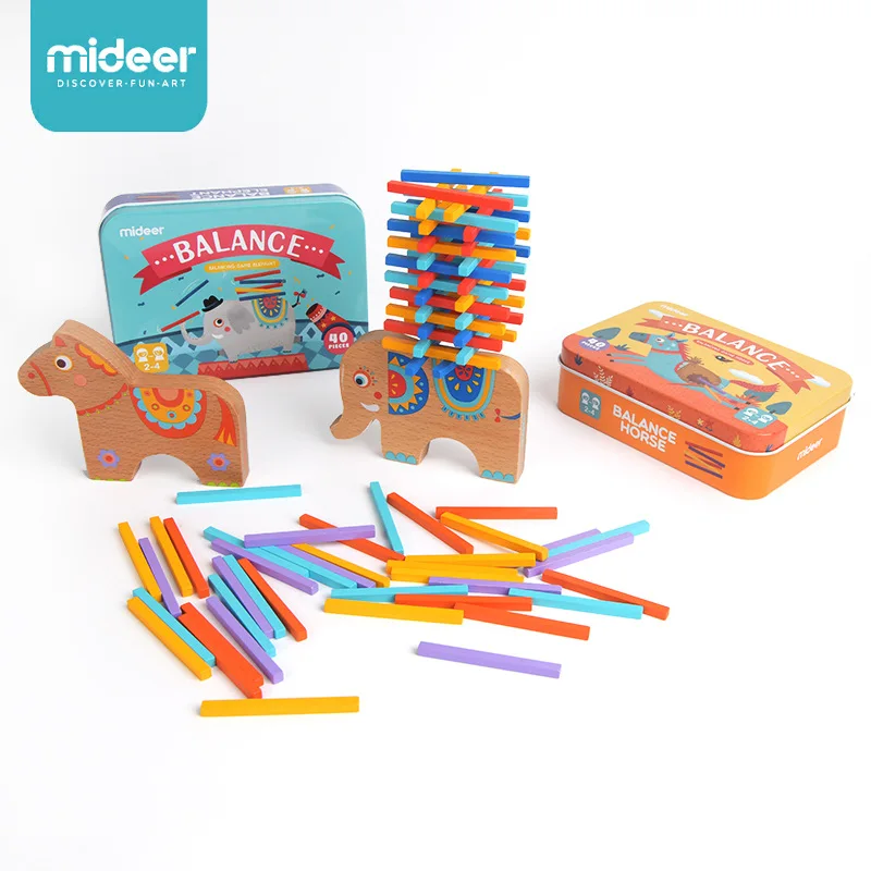 

Mideer balance game horse elephant wooden toys building blocks educational board games parent-child interactive toys