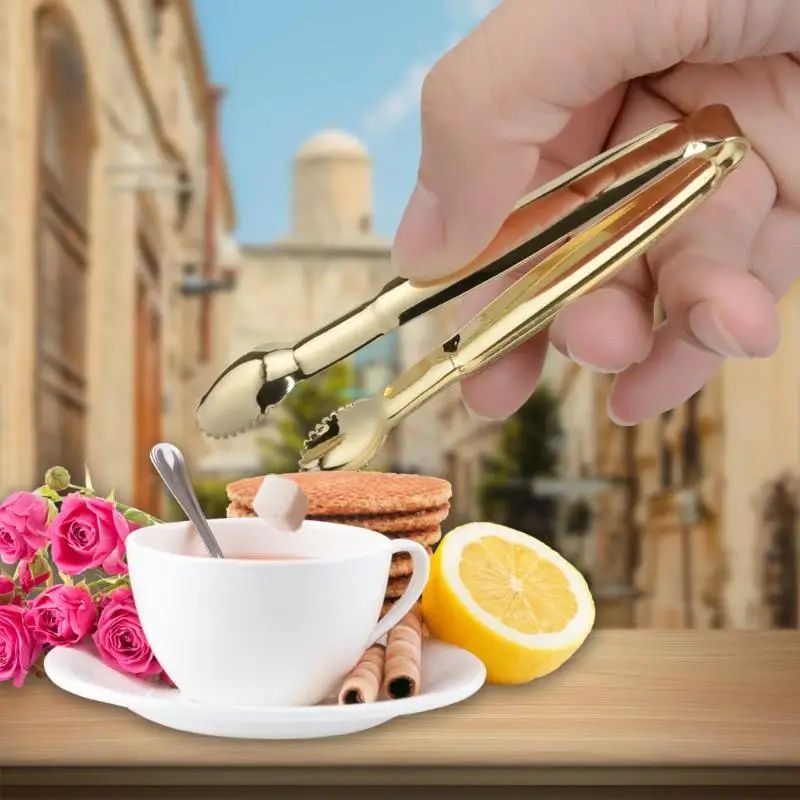 

New Coffee Sugar Clip Stainless Steel Tweezer Mini Clamp Tong Clips Coffee Small Tea Clip Hot Kitchen Salad Food Bar Tool Supply