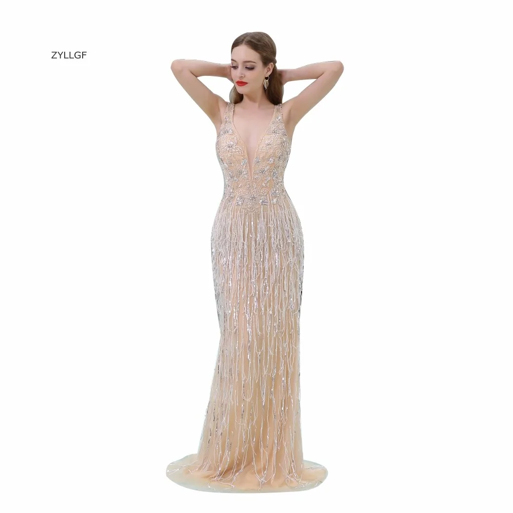 zyllgf-luxury-crystal-gown-for-mother-mermaid-deep-v-neck-saudi-arabia