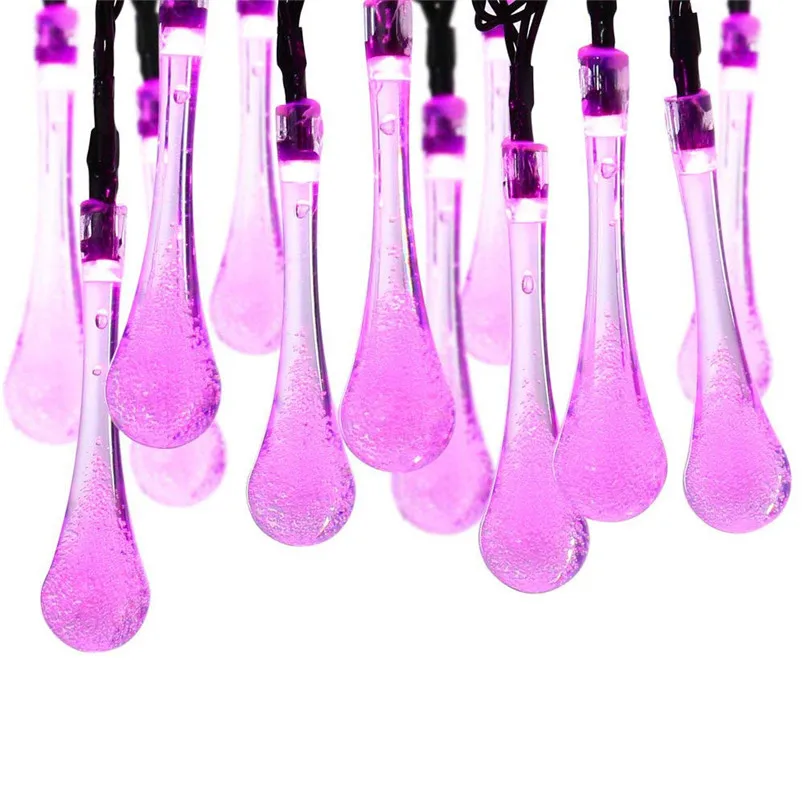 christmas lights outdoor decoration Garden 30 LED string lights Raindrop Teardrop Solar Powered String Fairy Lights #3D03 (4)