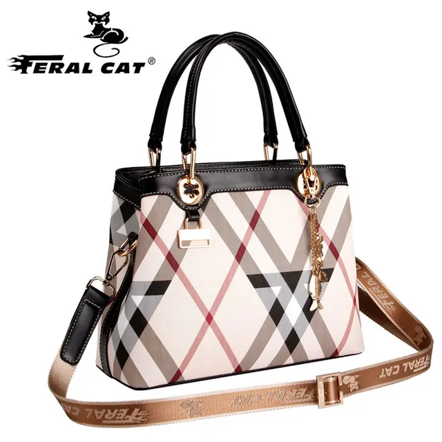 Women S Plaid Bag 2018 New Designer Casual Stylish Tote Shoulder Women S Plaid Bag 2018 New Designer Casual Stylish Tote Shoulder Handbags With Copper Lock Top Handle