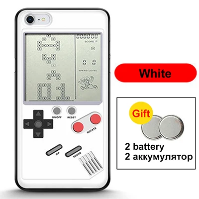 Чехол для телефона с игровой машиной тетрис для iPhone X 6 6S Plus, черный чехол для игровой приставки для iPhone 7 8 Plus X Capinha Fundas - Цвет: White