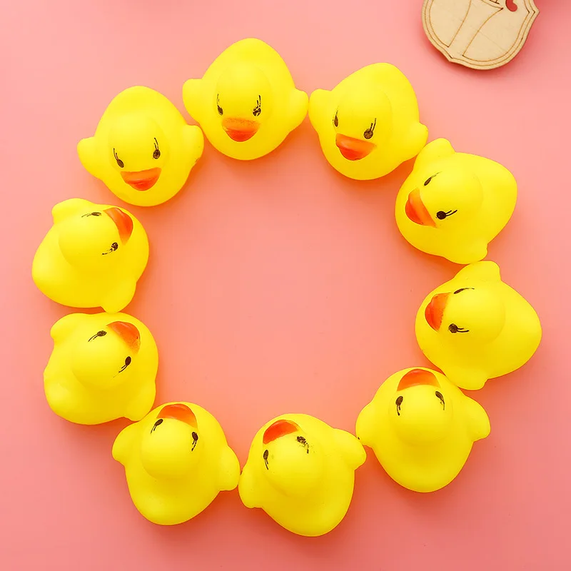 

10PCS Classic Educational Toys Newborn Baby Bath Toys Baby Squeaky Rubber Toys Swimming Duck Toys BT01