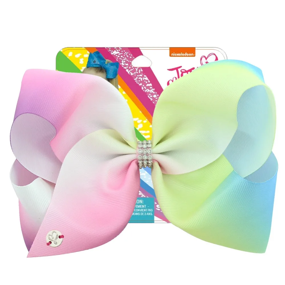

1Pcs 8 Inch"jojo siwa hair Bows hair Clip Butterfly Polka Dots Rainbow Hairpin Big Hair Clip Handmade Hair Accessories For Girls