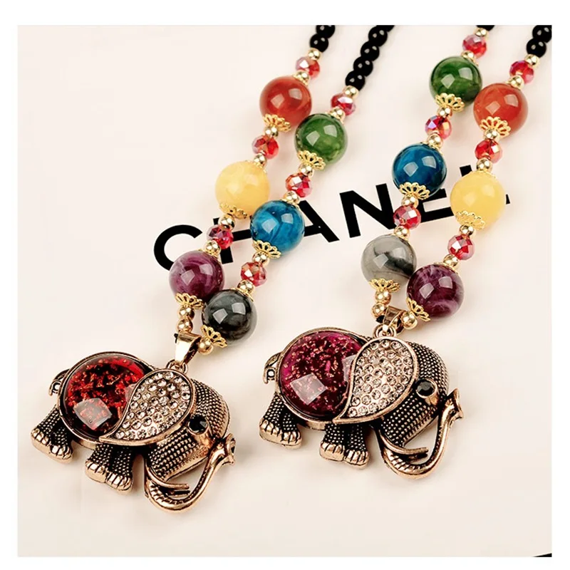 Винтажное стеклянное длинное ожерелье для женщин Bijoux модное богемное ювелирное