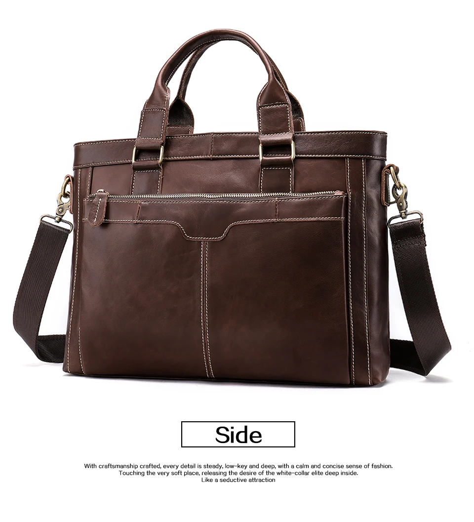 homens de couro genuíno negócios portátil bolsa