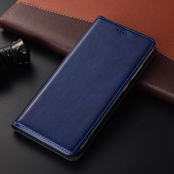 Business style genuine leather wallet phone bag for Samsung Galaxy Note 10/Samsung Galaxy Note 10 Plus wallet case card holder - Цвет: Blue