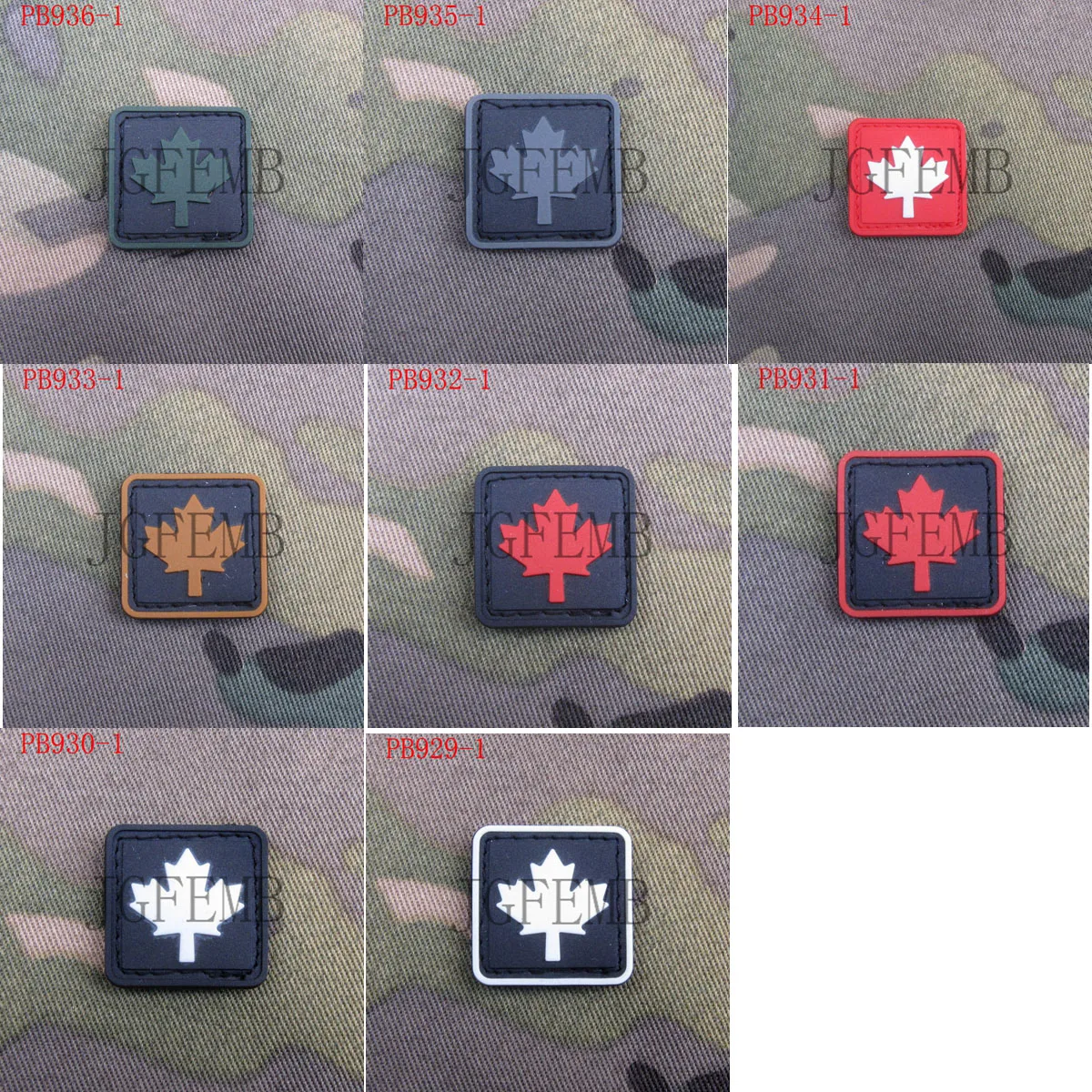 

2*Pieces Canada Red Maple flag 3D PVC patch Soft shell