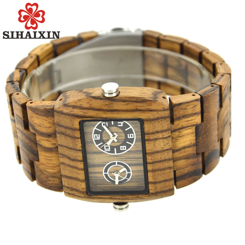 Wood Multifunction Quartz Mens Watches4