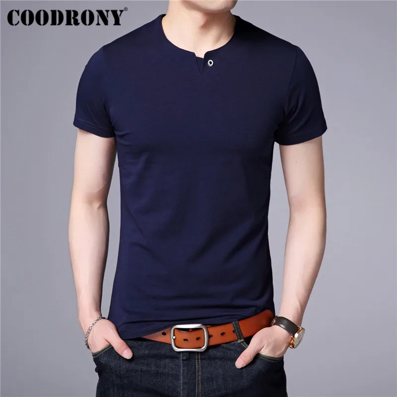 COODRONY, хлопковая футболка с коротким рукавом, Мужская Уличная мода, универсальная футболка, лето, Новое поступление, Повседневная футболка для мужчин S95091