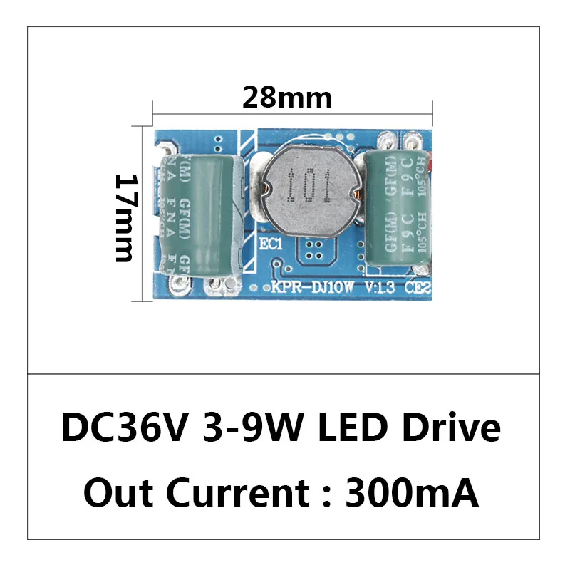 Светодиодный драйвер DC12-24V 3-12 Вт, 300 мА, источник питания, постоянный ток, автоматический контроль напряжения, светодиодный трансформатор - Цвет: 3-9W 300mA