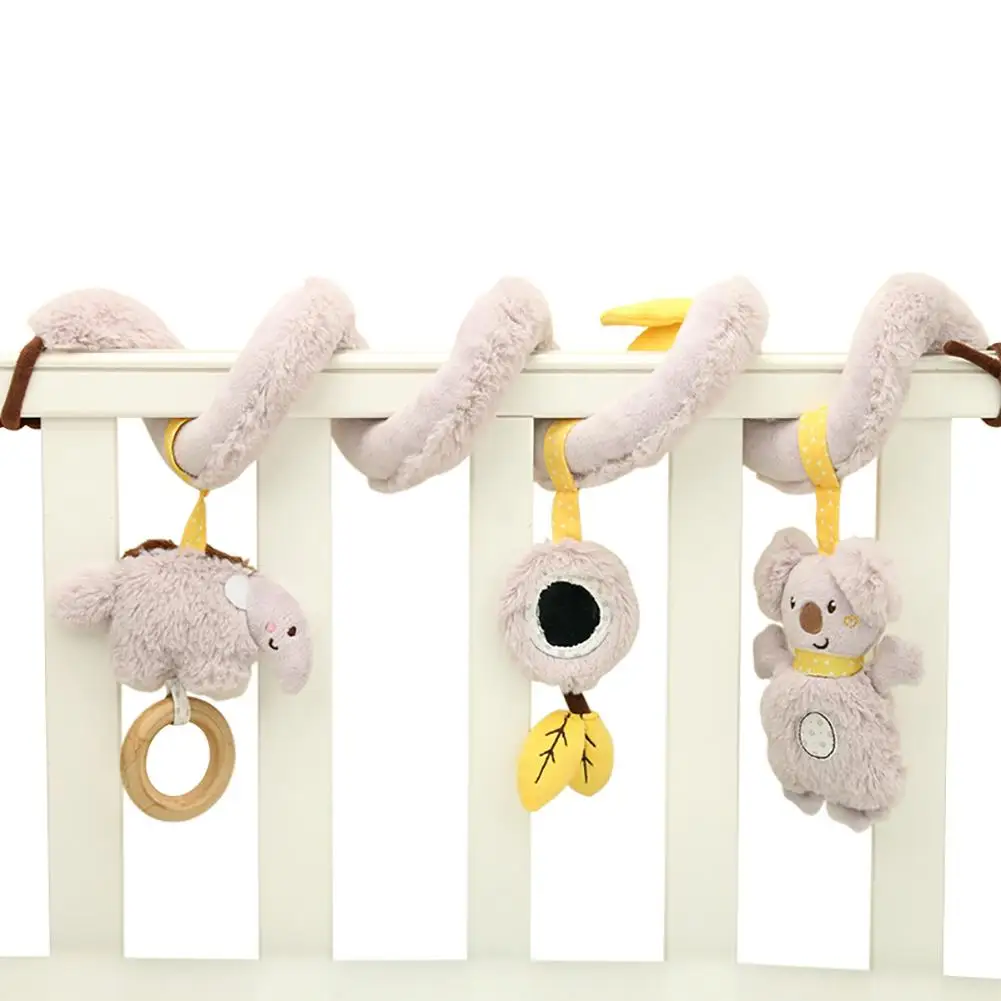 Music Plush Rattle Toy Bed Winding Car Rattles Around Hanging Bumper
