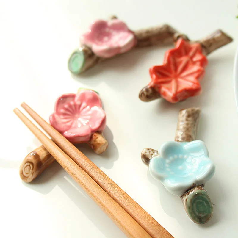 Керамическая подставка для палочек ручной работы, Китайская традиционная живопись, стиль цветения сливы, клена, палочки для еды, подставка