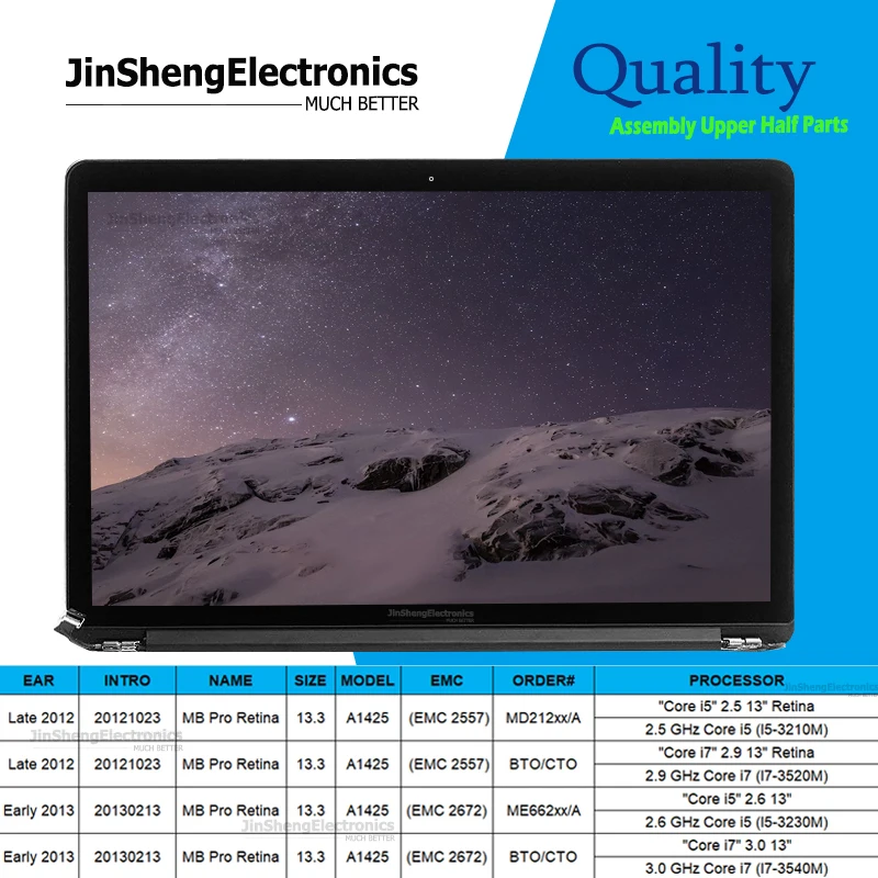 US $306.00 Full 100 tested For apple Macbook Retina 13 A1425 LCD Screen assembly a1425 late2012 2560x1600 6617257 replacement lcd
