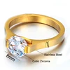 Letdiffery   Large Cubic Zirconia Ring for Women Rose Gold Stainless Steel Engagement Fashion Jewelry Rings Drop shipping 2022 ► Photo 2/6
