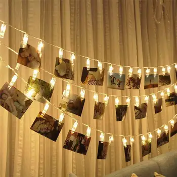 

Curtain Lights String Photo Clip Lamp House Party Decor Striking With 20 LED Beads For Party Decor Dropshipping July#1
