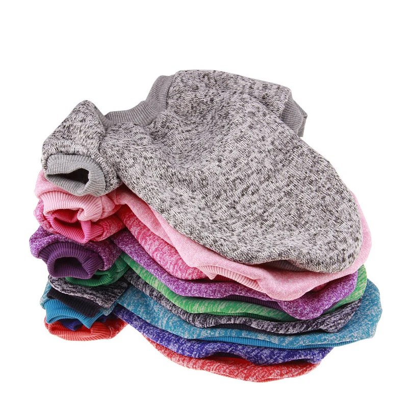 

8 Colors Warm Dog Clothes Soft Cotton Sweater for Small Dogs Cats Kitten Chihuahua Cute Dog Shirts XS-XL Drop Shipping