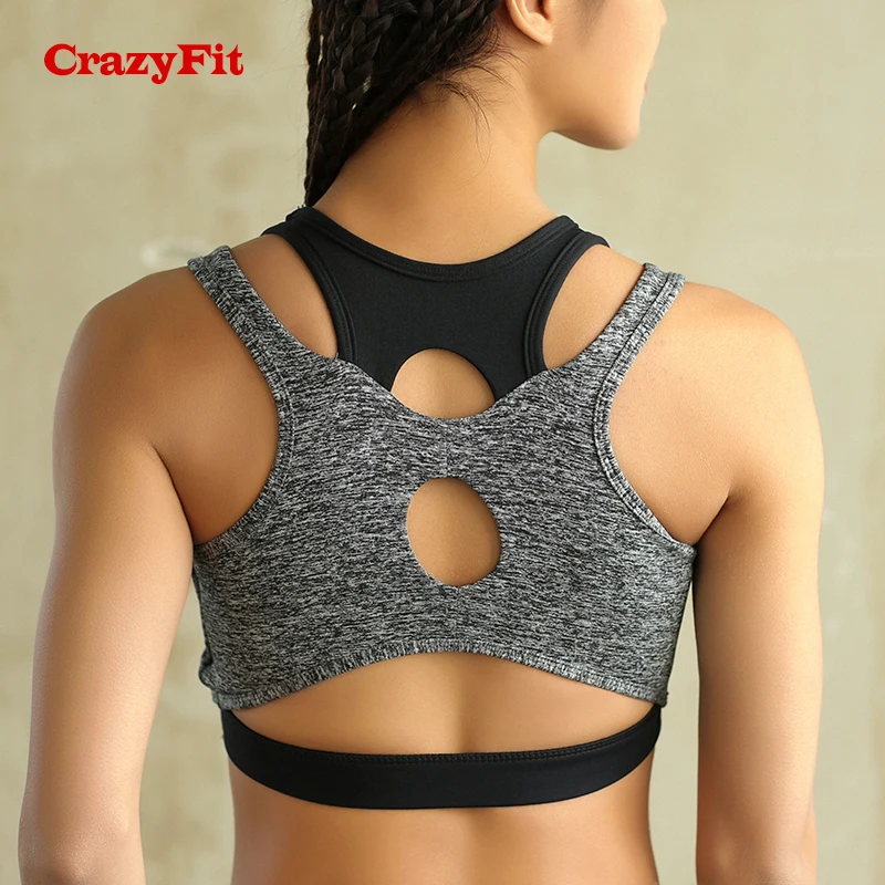 Crazyfit 2018 Push Up женщин спортивный топ бюстгальтер Фитнес тренировки High Impact Бег