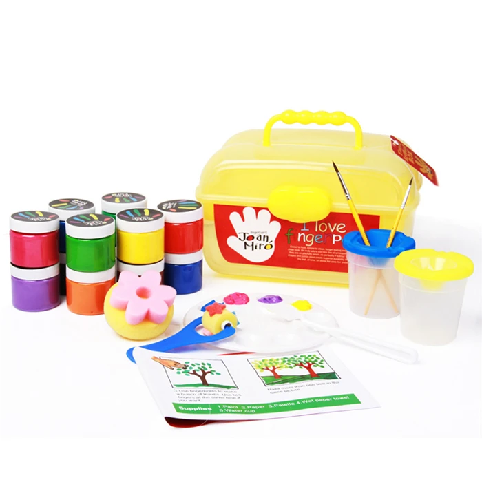 Children Finger Paint Drawing Tool Art Set Includes Paint Brush Palette