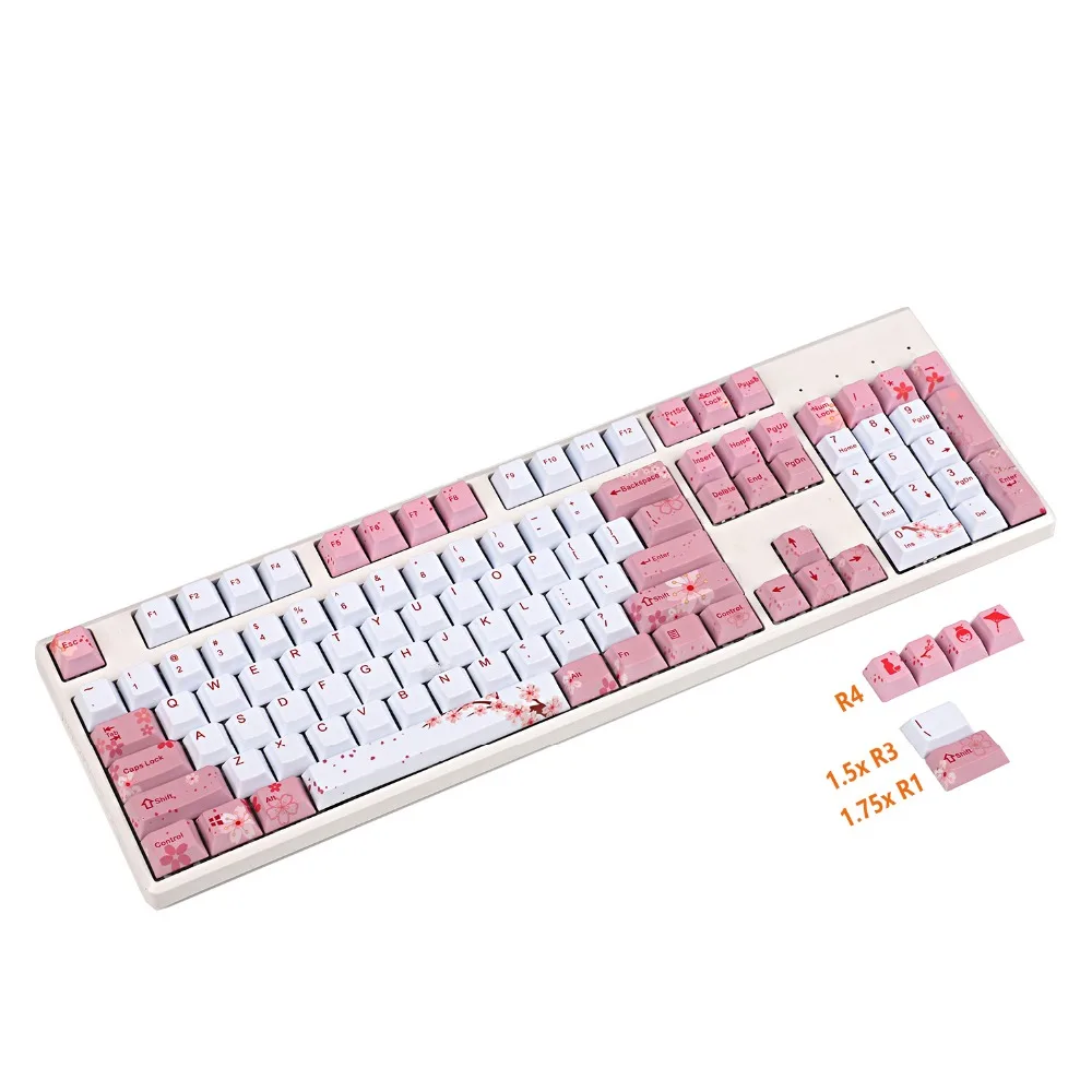 YMDK Вишневый профиль ANSI 108 пять Сторон краситель Sub PBT Keyset Keycap для 61 87 104 стандарт Cherry MX переключатели механическая клавиатура